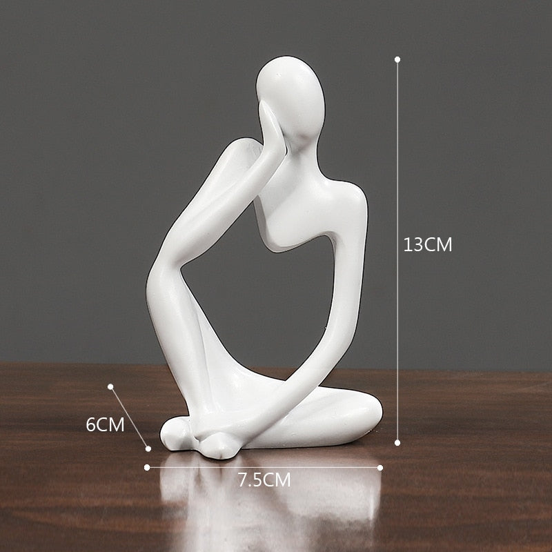 Thinker Resin Statue - Nordic Abstract Modern Art Sculpture Figurine