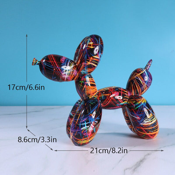 Nordic Balloon Dog Figurines for Interior Resin Doggy Accessories Home Office Decor Luxury Puppy Graffiti Art Collection Objects