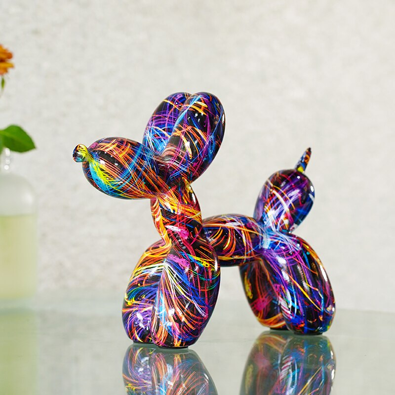 Nordic Balloon Dog Figurines for Interior Resin Doggy Accessories Home Office Decor Luxury Puppy Graffiti Art Collection Objects