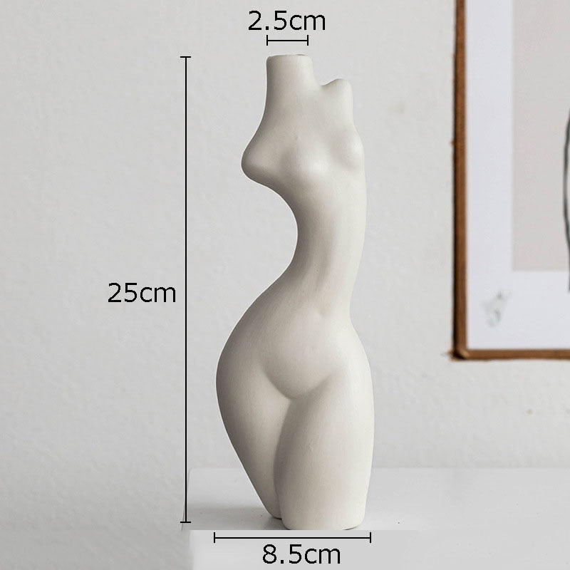 Chest Nude Figures Vases Human Body Art Ceramic Flower Pots Desk Decoration Artificial Flowers Decorative Porcelain Floral Vase