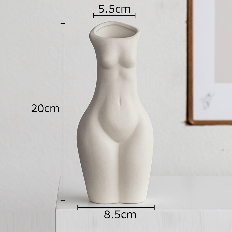 Chest Nude Figures Vases Human Body Art Ceramic Flower Pots Desk Decoration Artificial Flowers Decorative Porcelain Floral Vase