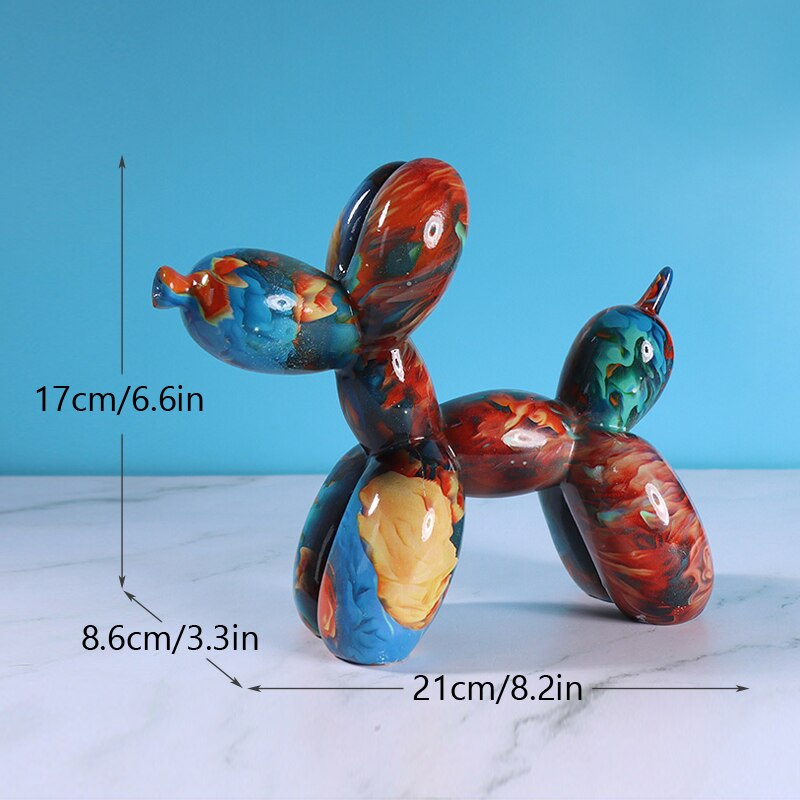 Nordic Balloon Dog Figurines for Interior Resin Doggy Accessories Home Office Decor Luxury Puppy Graffiti Art Collection Objects