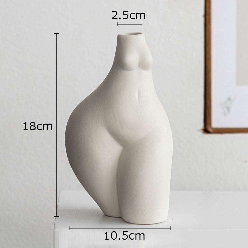 Chest Nude Figures Vases Human Body Art Ceramic Flower Pots Desk Decoration Artificial Flowers Decorative Porcelain Floral Vase