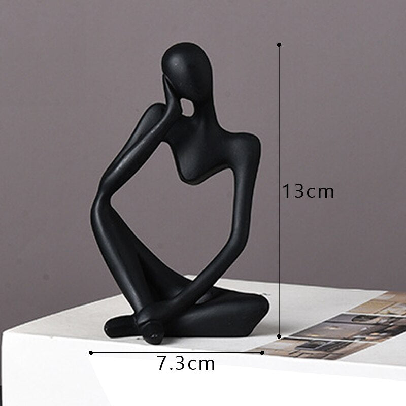 Thinker Resin Statue - Nordic Abstract Modern Art Sculpture Figurine