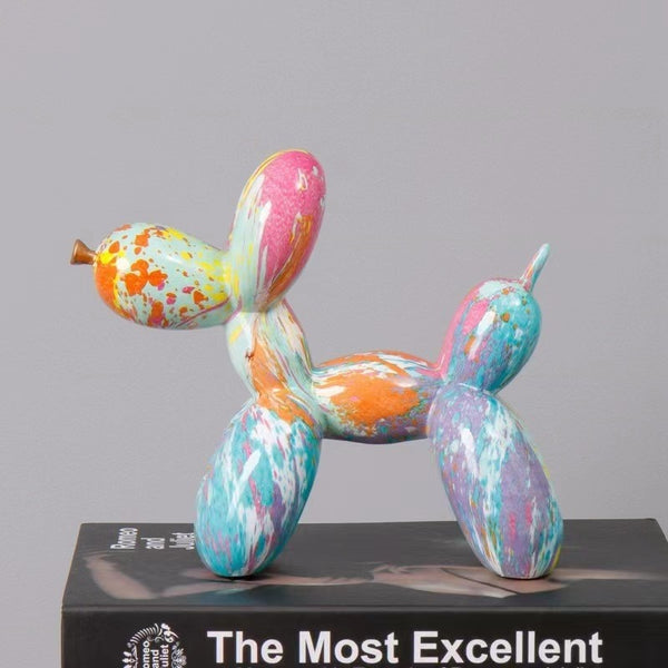 Art Graffiti Colorful Balloons Dog Sculpture Resin Statue Nordic Living Room Desk Ornament Figurines kids Gift Home Decoration